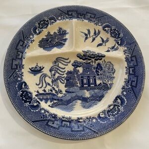 Blue and White Porcelain Divided Plate